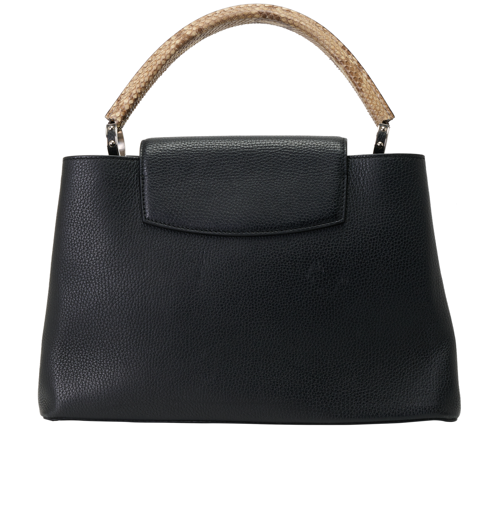 Capucines MM, &pound;2,500, Handbags, Black, Leather/Python, Back view